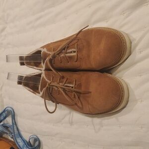 UGG JOHANNA SPILL SEAM OXFORDS platform Oxford shoes in chestnut suede